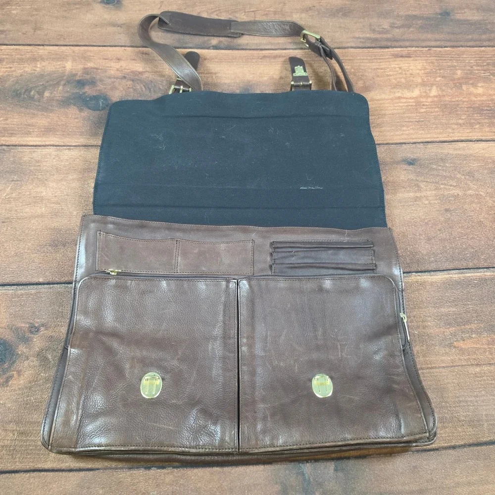 Boulder Ridge Briefcase Mens OS Brown Good Leather Messenger Satchel Bag